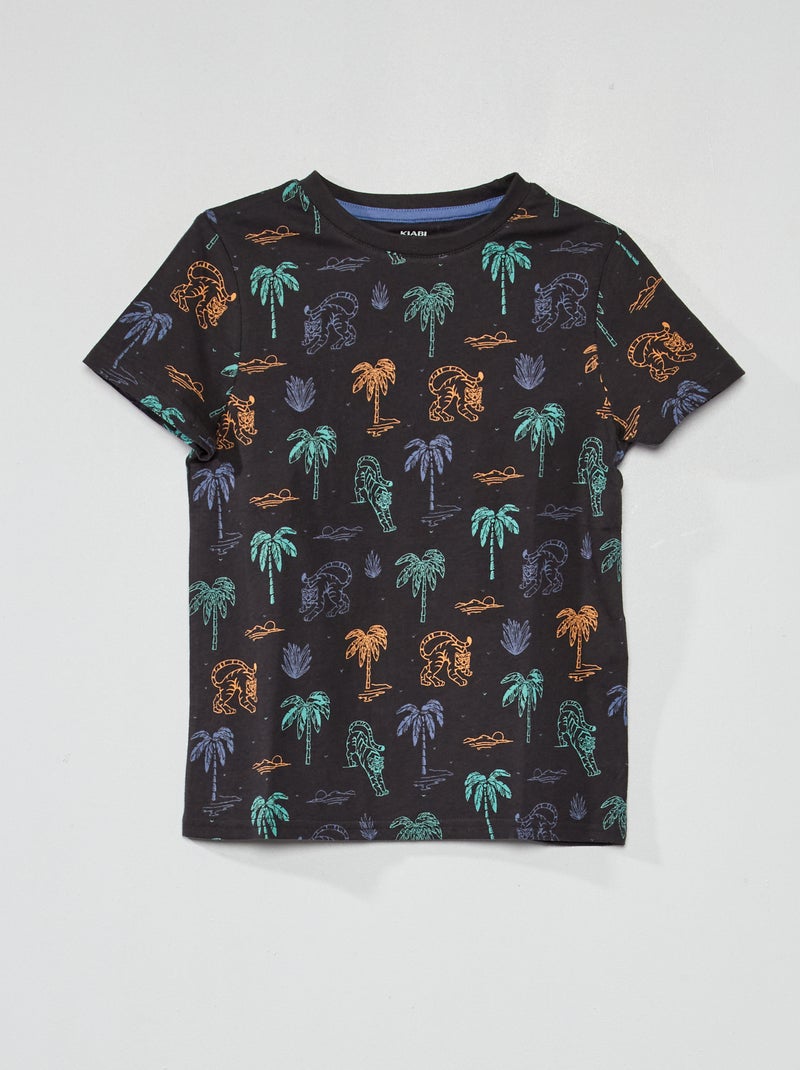 Camiseta de algodón puro con motivo GRIS - Kiabi