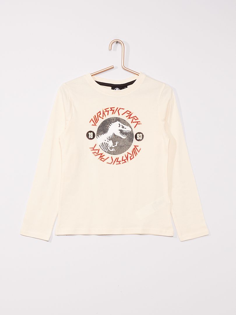 Camiseta de algodón puro 'Jurassic World' BLANCO - Kiabi