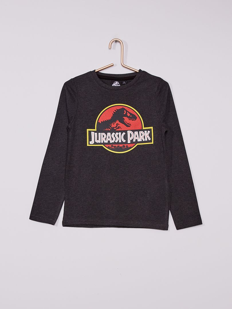 Camiseta de algodón puro 'Jurassic World' GRIS - Kiabi