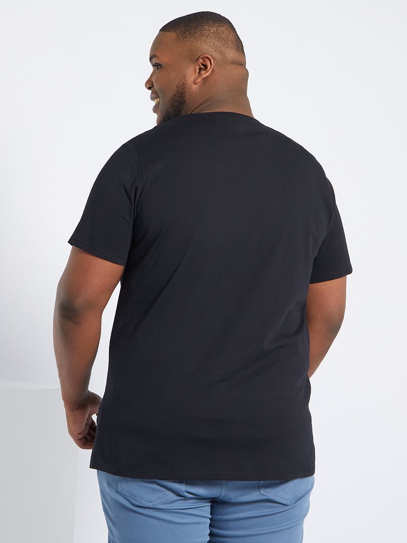 Camiseta de algodón puro Negro - Kiabi