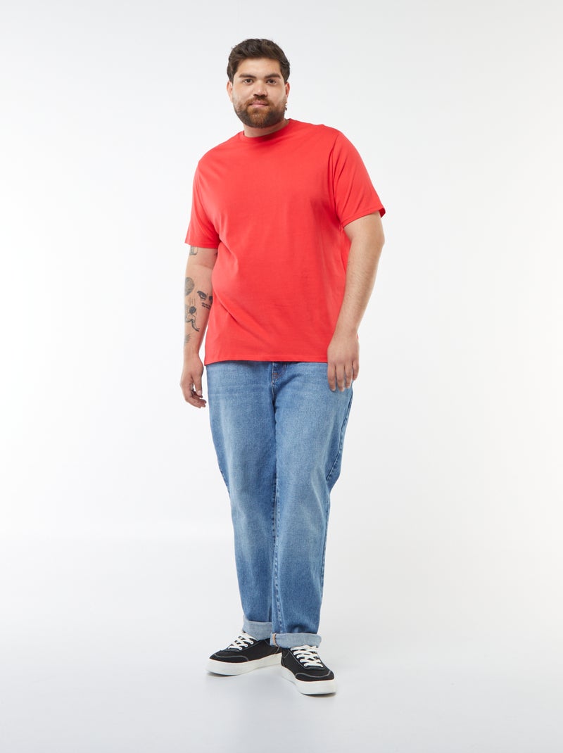 Camiseta de algodón puro Rojo - Kiabi