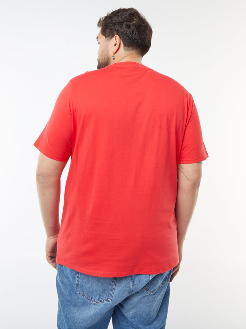 Camiseta de algodón puro Rojo - Kiabi