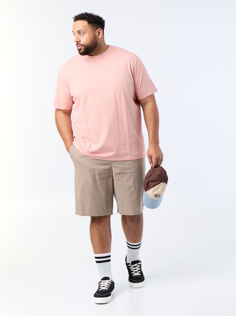 Camiseta de algodón puro Rosa - Kiabi
