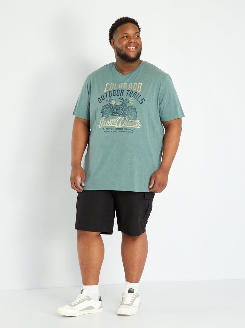 Camiseta de algodón puro VERDE - Kiabi