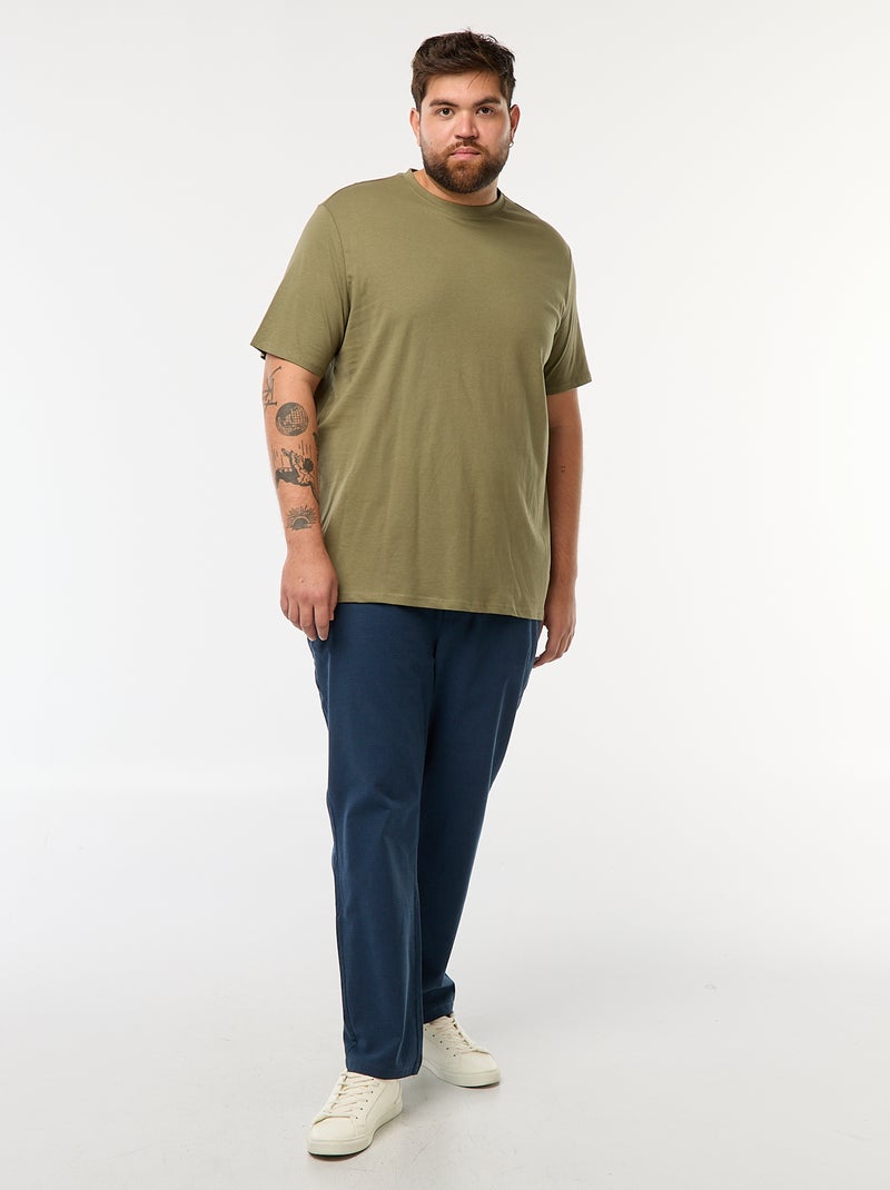 Camiseta de algodón puro verde liquen - Kiabi