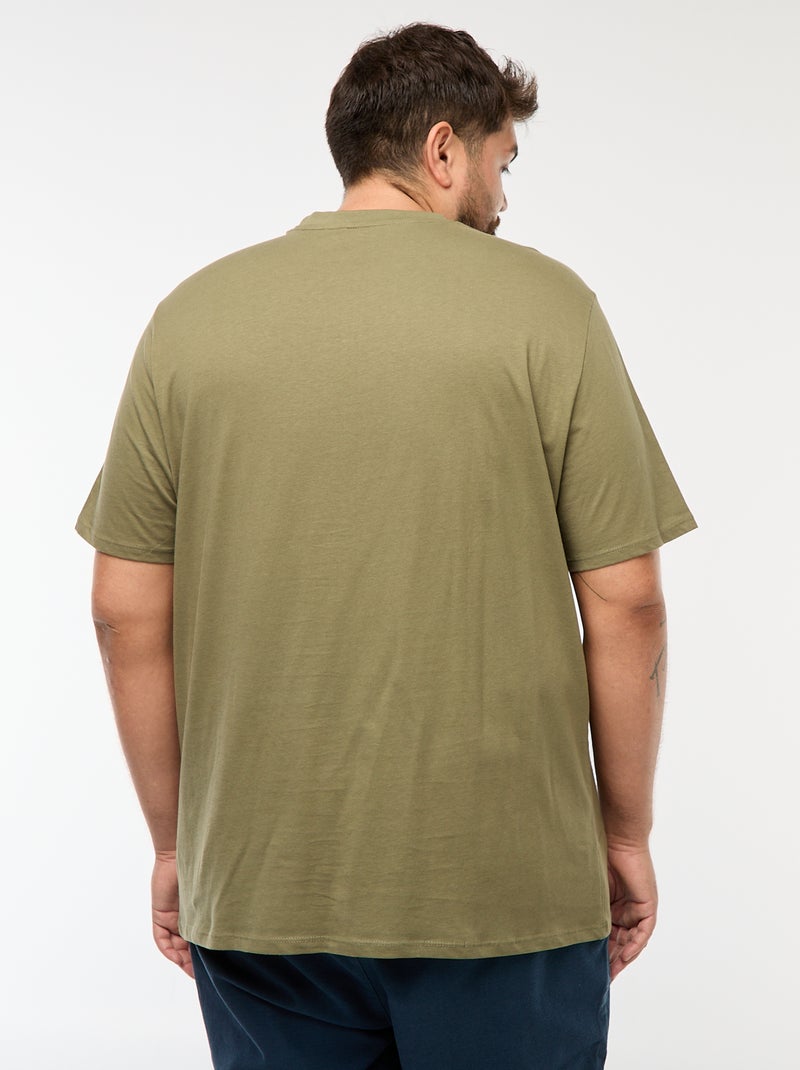 Camiseta de algodón puro verde liquen - Kiabi