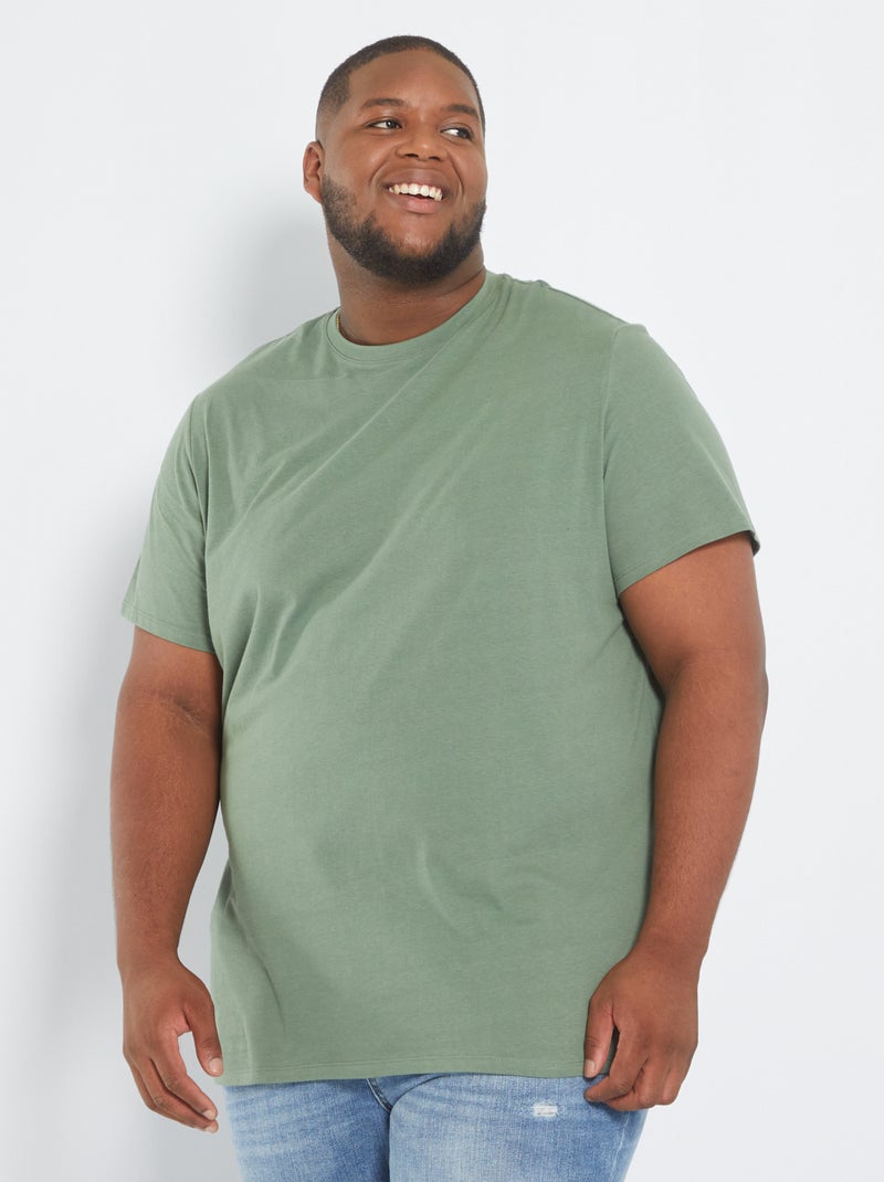 Camiseta de algodón puro VERDE - Kiabi