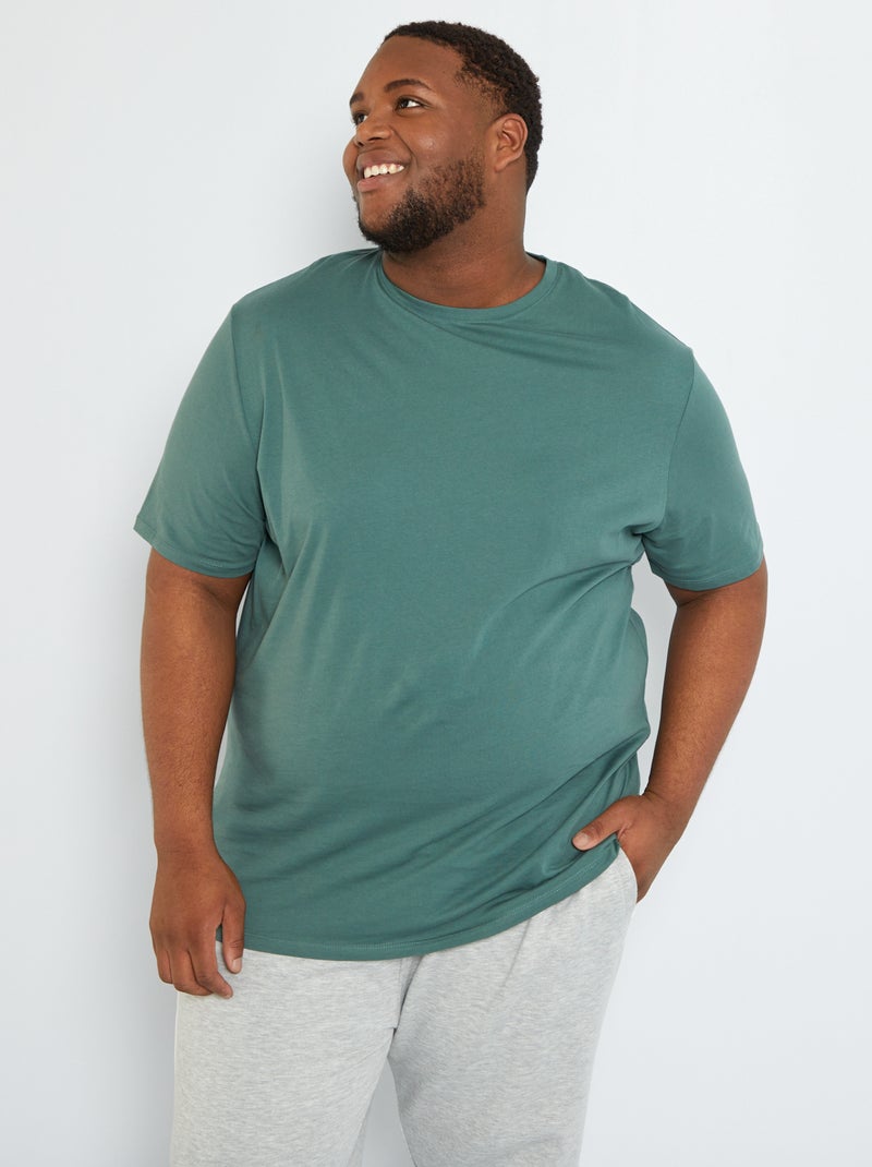Camiseta de algodón puro VERDE - Kiabi