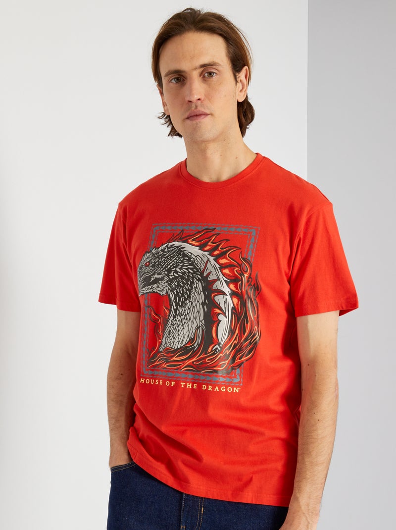 Camiseta de algodón ROJO - Kiabi