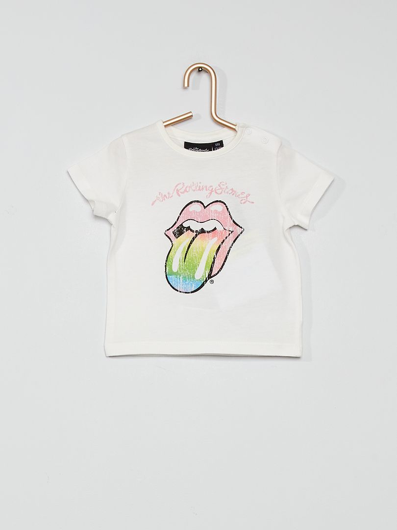 Camiseta de algodón 'Rolling Stones' crudo - Kiabi