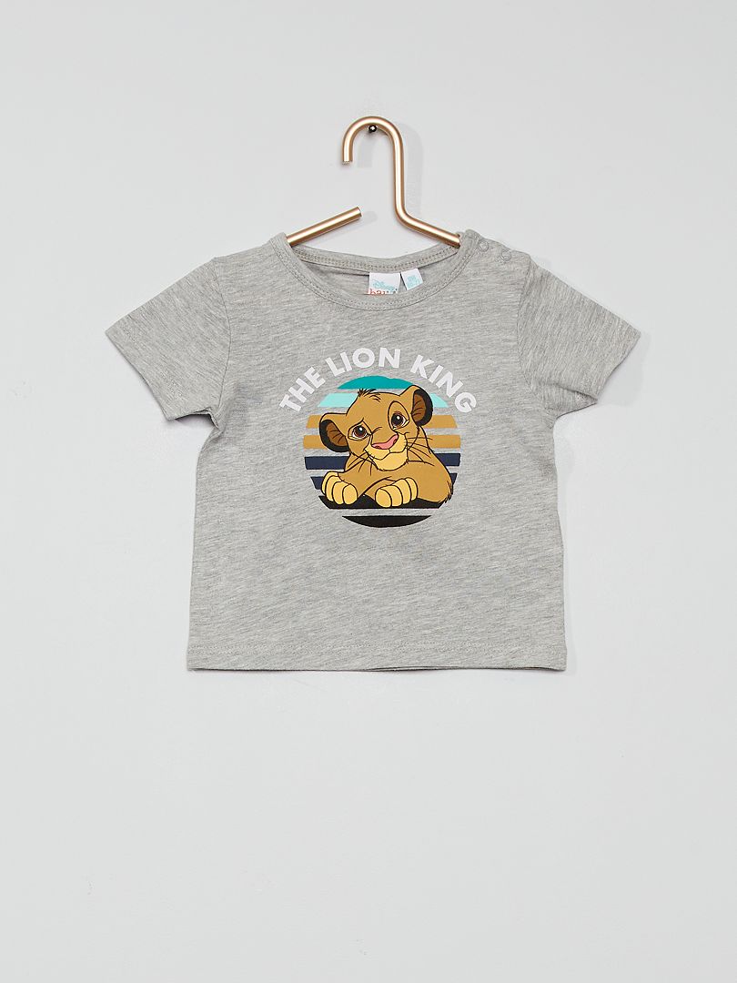 Camiseta de algodón 'Simba' gris chiné - Kiabi