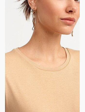 Camiseta de algodón slim fit con cuello redondo dilvin
