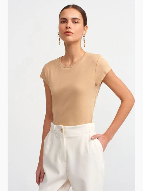 Camiseta de algodón slim fit con cuello redondo dilvin - Kiabi