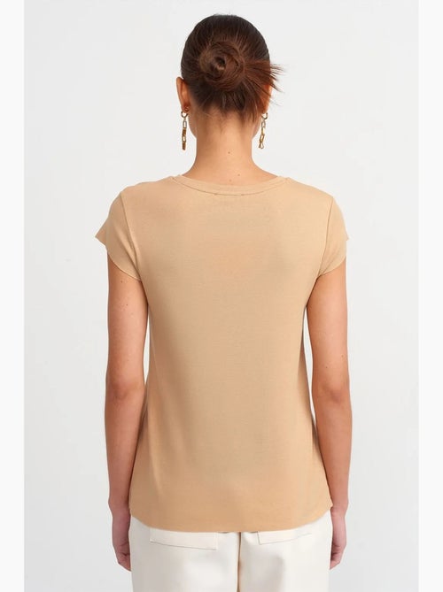 Camiseta de algodón slim fit con cuello redondo dilvin - Kiabi