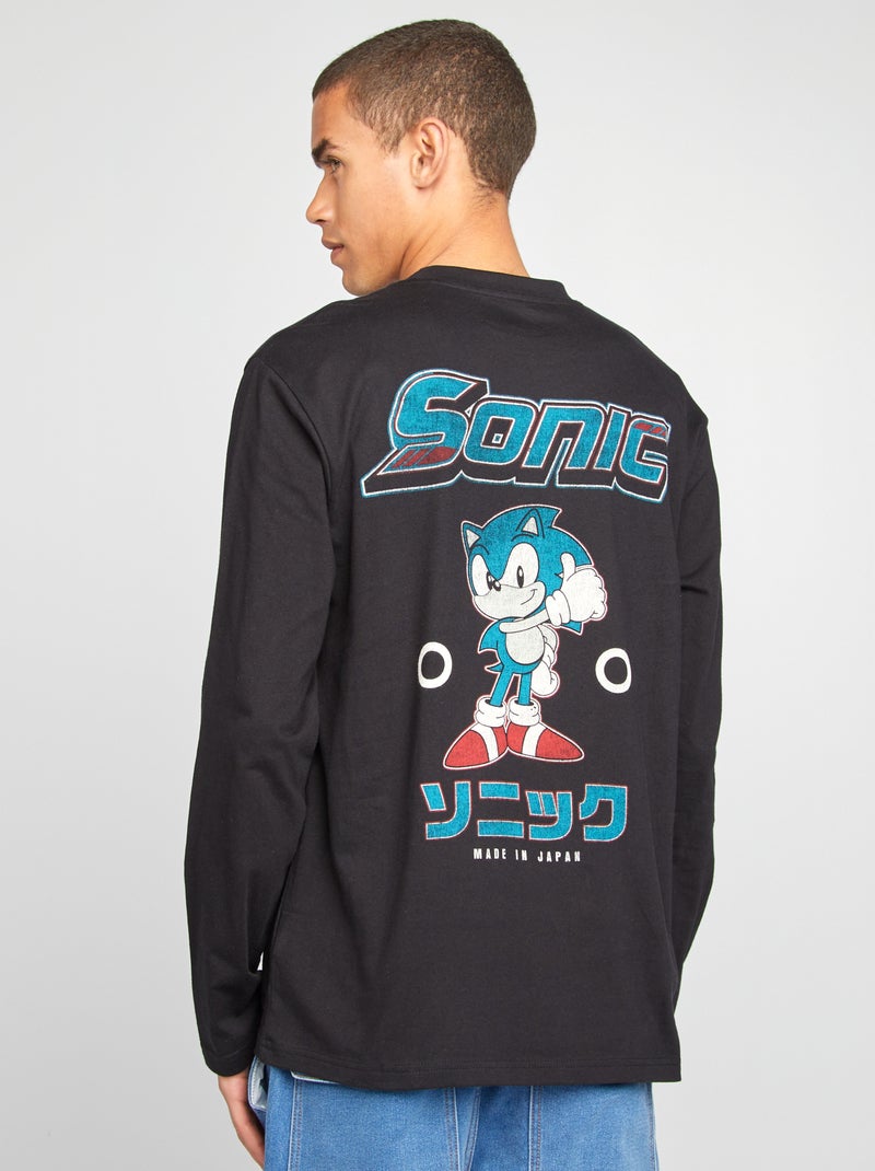 Camiseta de algodón 'Sonic' negro - Kiabi