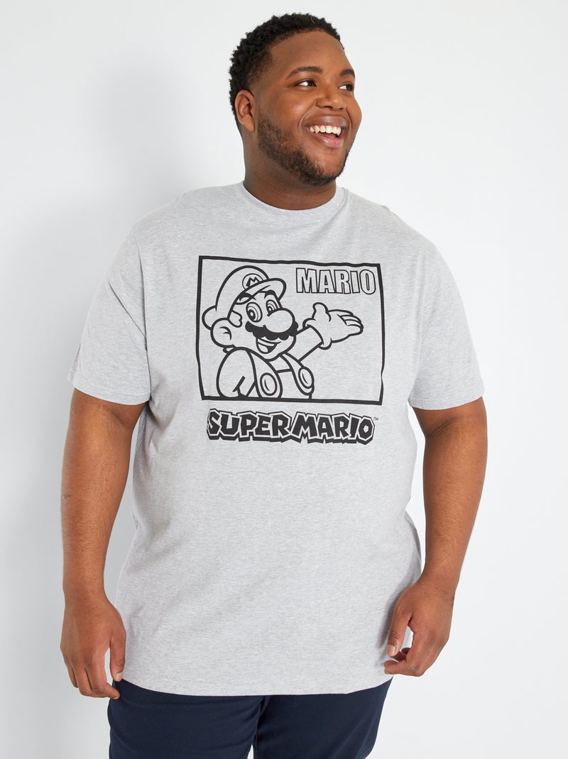 Camiseta de algodón 'Super Mario' gris chiné - Kiabi