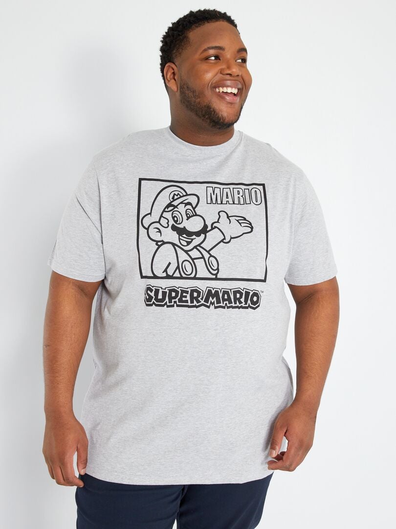 Camiseta de algodón 'Super Mario' gris chiné - Kiabi