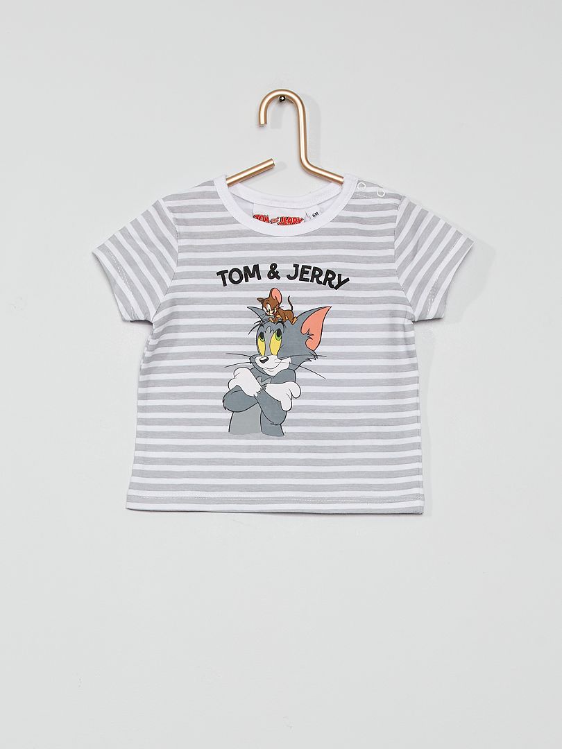 Camiseta de algodón 'Tom y Jerry' gris chiné - Kiabi