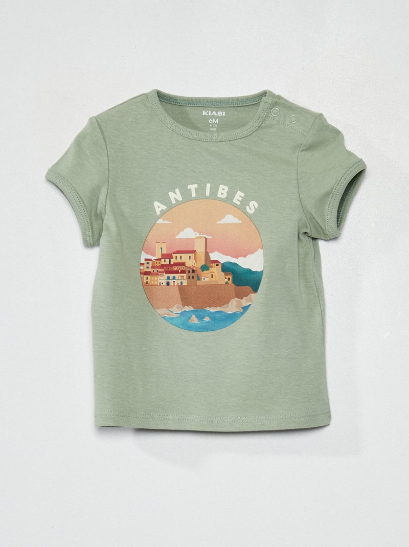 Camiseta de algodón VERDE - Kiabi