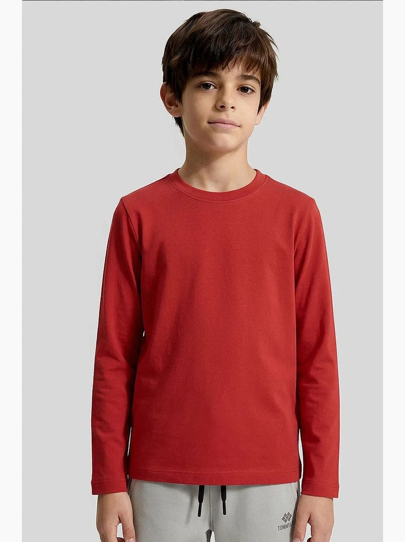 Camiseta de algodón y elastano tommy Rojo - Kiabi