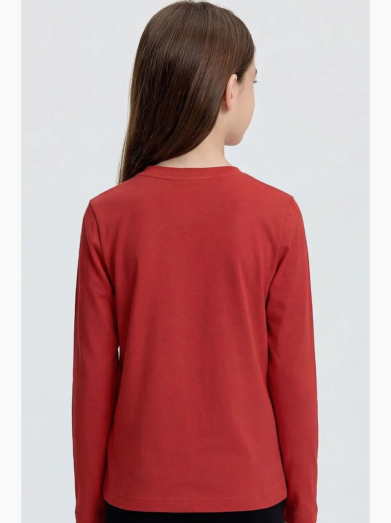 Camiseta de algodón y elastano tommy Rojo - Kiabi