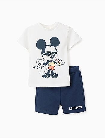 Camiseta de algodón y pantalón corto con estampado de Mickey