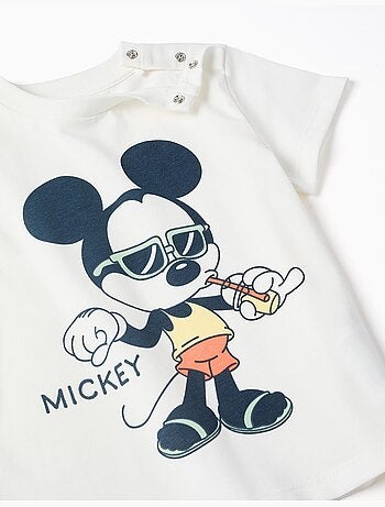 Camiseta de algodón y pantalón corto con estampado de Mickey