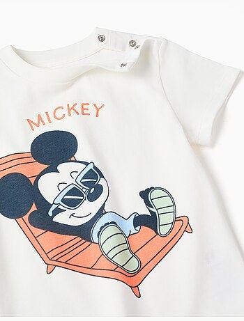 Camiseta de algodón y pantalón corto con estampado de Mickey