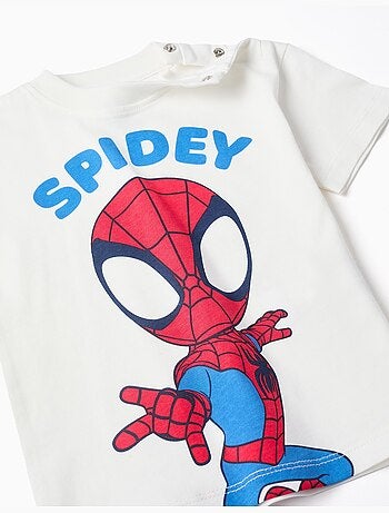 Camiseta de algodón y pantalón corto con estampado Spidey