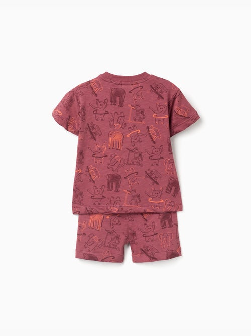 Camiseta de algodón y pantalón corto con motivo de animales - Kiabi
