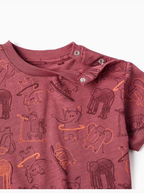 Camiseta de algodón y pantalón corto con motivo de animales - Kiabi