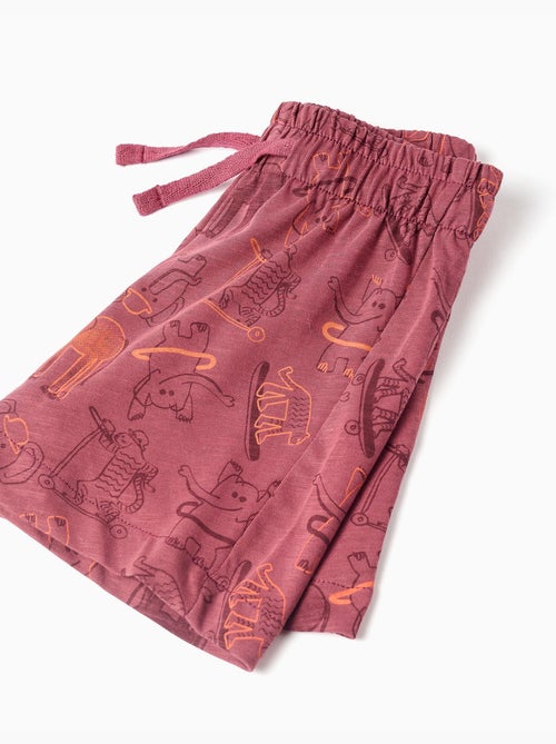 Camiseta de algodón y pantalón corto con motivo de animales - Kiabi