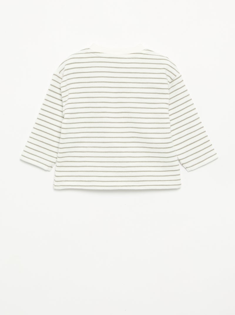 Camiseta de Baby Terry de manga larga Blanco - Kiabi