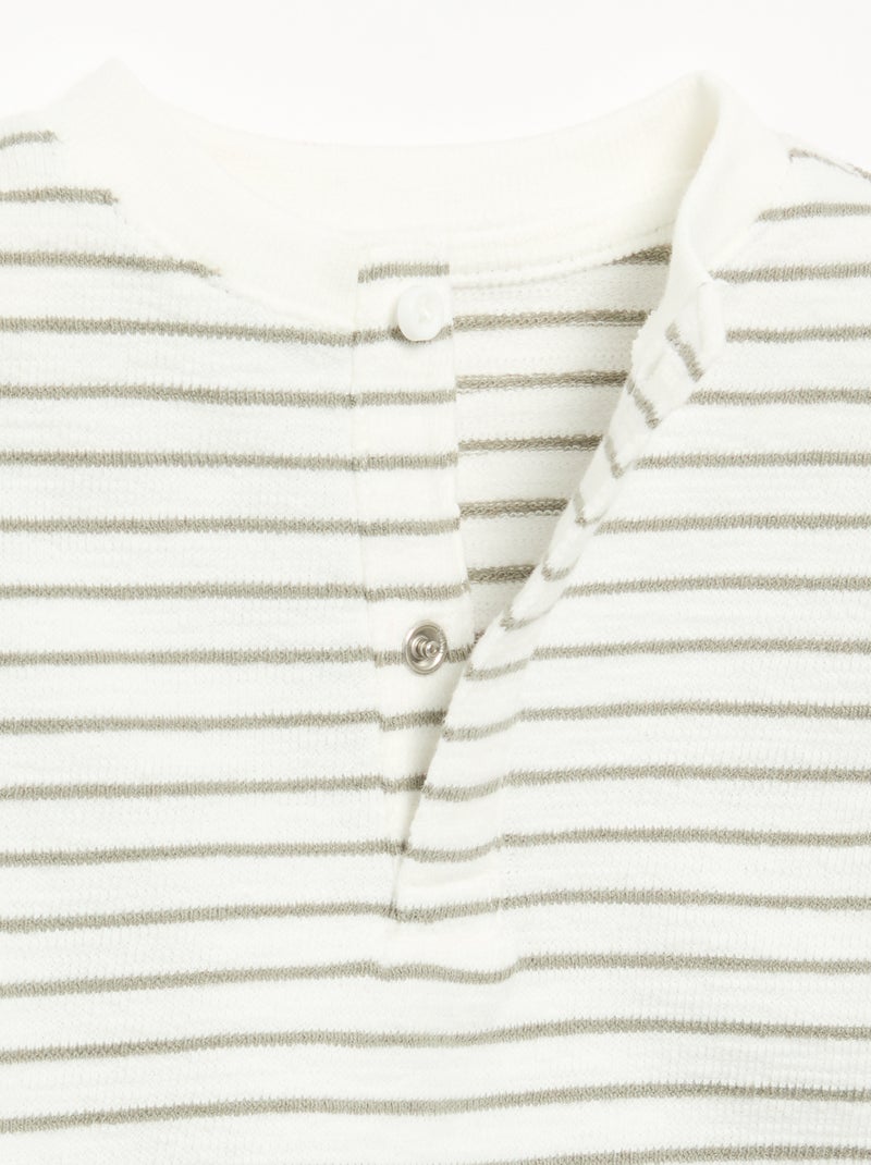 Camiseta de Baby Terry de manga larga Blanco - Kiabi
