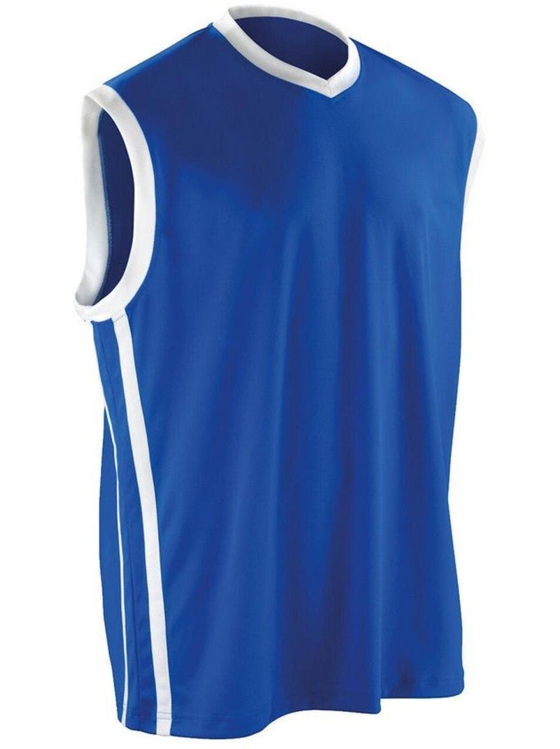 Camiseta de baloncesto de secado rápido sin mangas para hombre - spiro Azul real - Kiabi