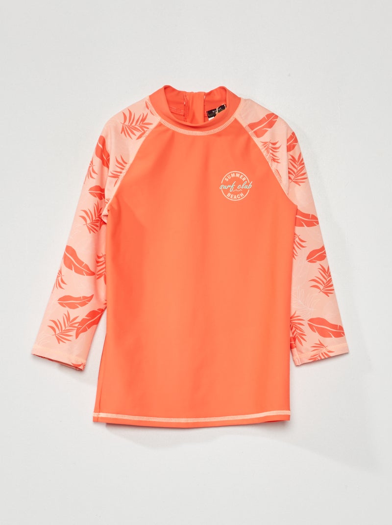 Camiseta de baño de manga larga ROJO - Kiabi