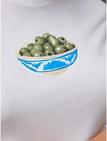 Camiseta de bebé estampada con cuello redondo y corte entallado hiccup