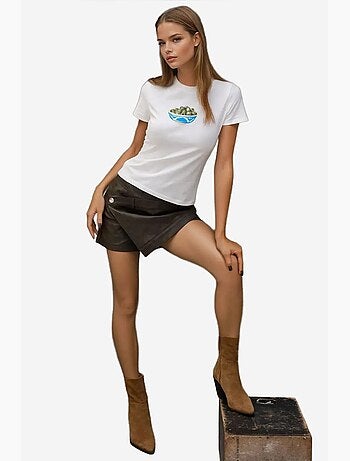 Camiseta de bebé estampada con cuello redondo y corte entallado hiccup