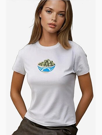 Camiseta de bebé estampada con cuello redondo y corte entallado hiccup