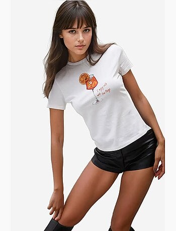 Camiseta de bebé estampada con cuello redondo y corte entallado hiccup