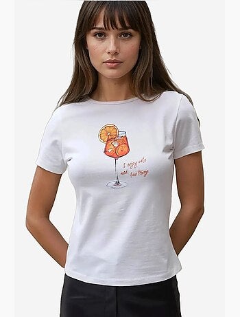 Camiseta de bebé estampada con cuello redondo y corte entallado hiccup