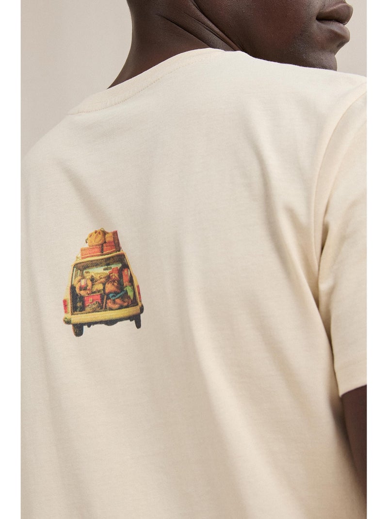 Camiseta de camiseta estampada, mo fashion Beige - Kiabi