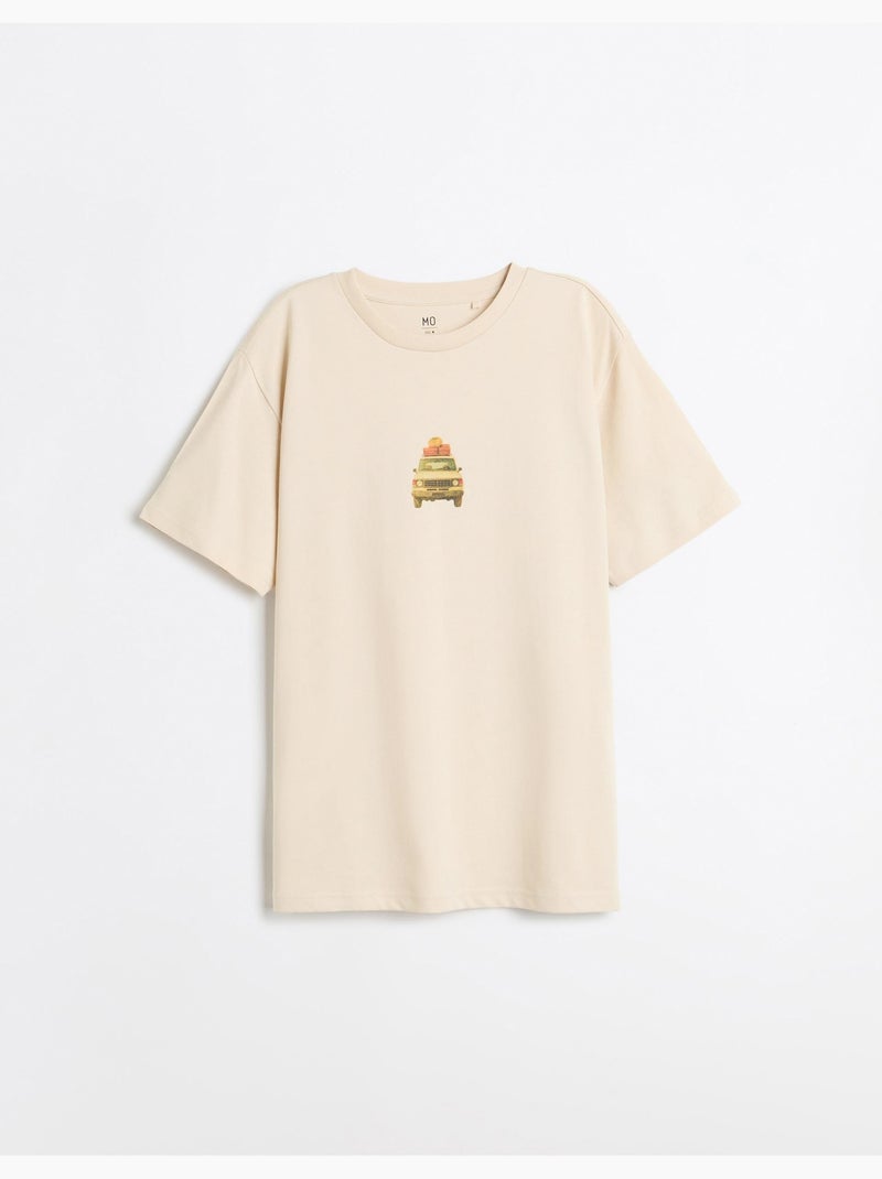 Camiseta de camiseta estampada, mo fashion Beige - Kiabi
