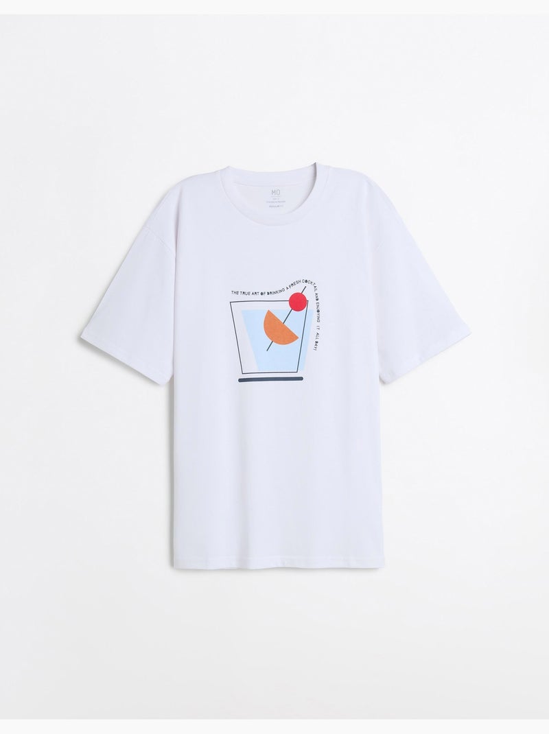 Camiseta de camiseta estampada, MO Fashion Blanco - Kiabi