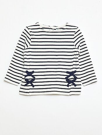 Camiseta de canalé a rayas