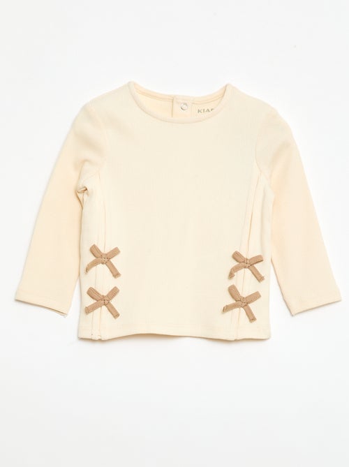 Camiseta de canalé a rayas - Kiabi