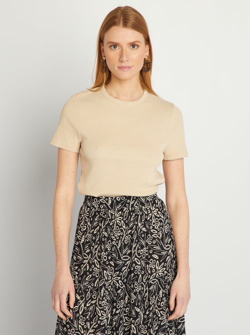 Camiseta de canalé - Kiabi