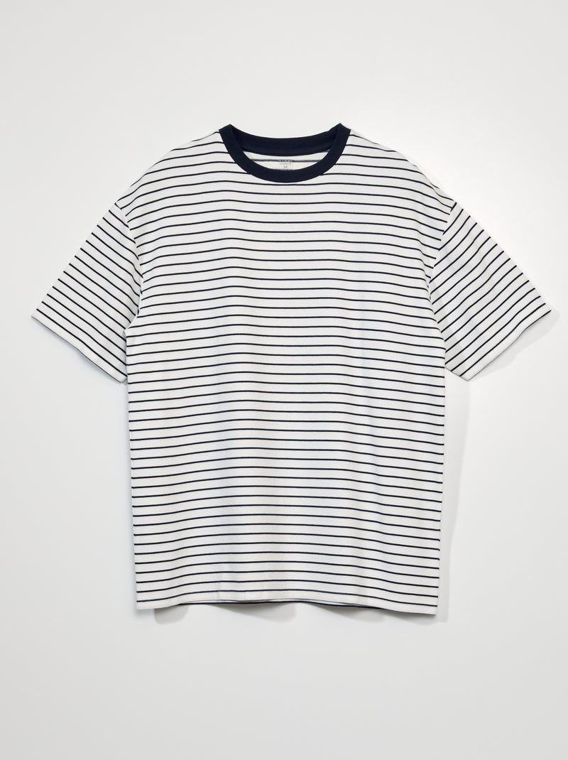 Camiseta de canalé Blanco - Kiabi