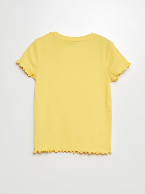 Camiseta de canalé con bordes ondulados - Kiabi