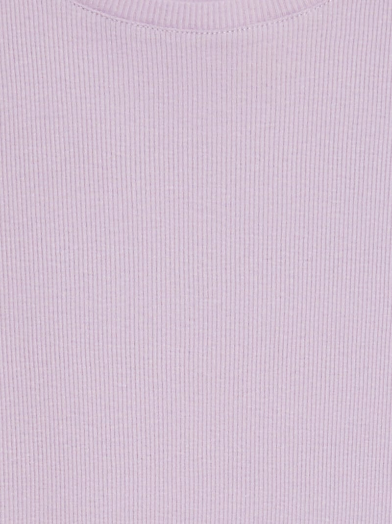 Camiseta de canalé con bordes ondulados PURPURA - Kiabi